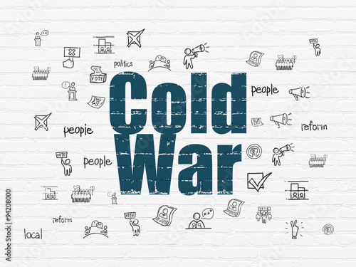 Political concept  Cold War on wall background