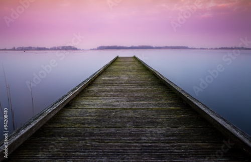 Wallpaper Mural Serene color image of a jetty in a lake  Torontodigital.ca