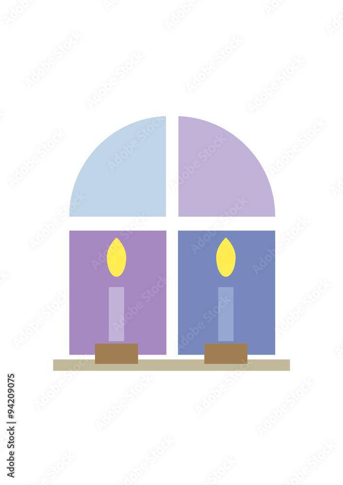 Bunte Illustration (Logo/Icon): Kirchenfenster Bunte Illustration (Logo/Icon): Kirchenfenster