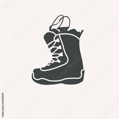 Snowboard boot icon vector isolated illustration.