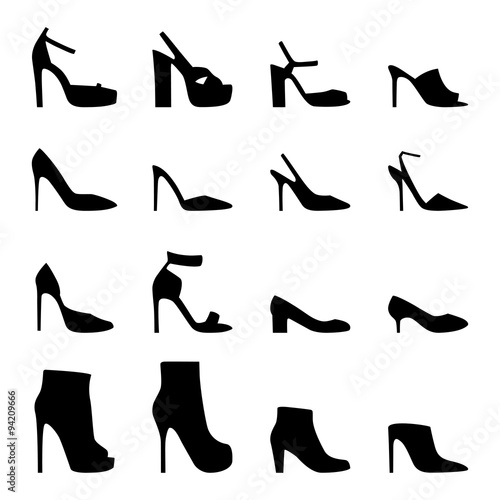 Set of women's shoes, vector illustration