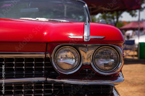 1959 Cadillac Convertible headlights and front view. © milotus