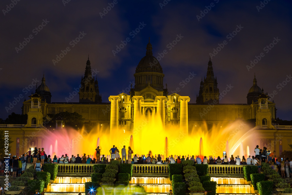 Obraz premium Magic Fountain light show in Barcelona