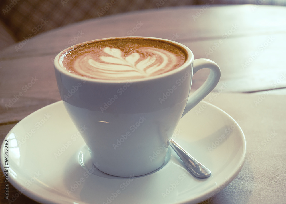 Cup of cappuccino, lo-fi effect Cup of cappuccino, lo-fi effect