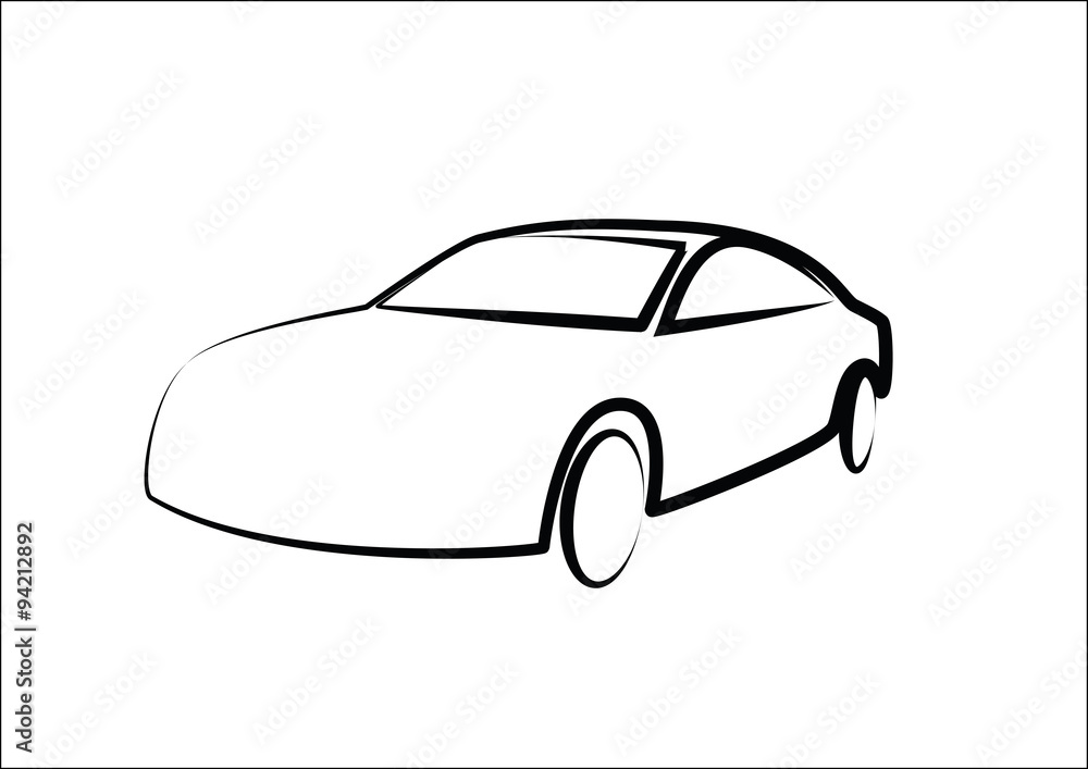 modern car silhouette - automobile illustration