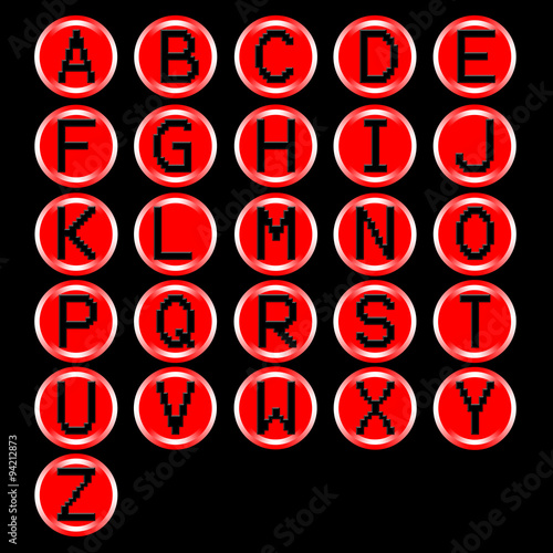 Alphabet red on white background