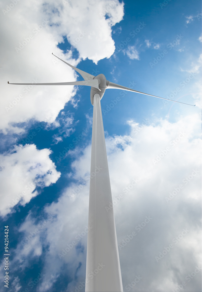 Wind Turbine over clouds