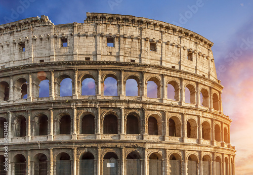  Colosseum (Colosseo) in Rome, Italy during sunset #94214481