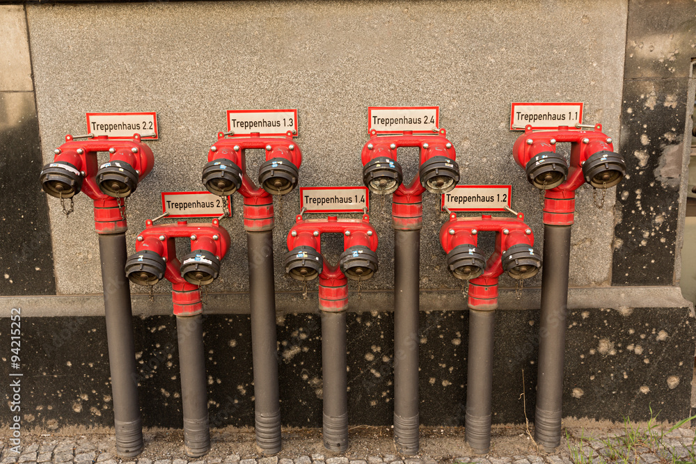 Tomas de agua para bomberos. Stock Photo | Adobe Stock