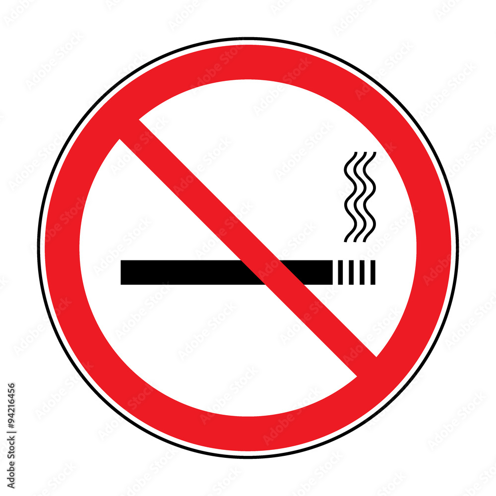 No smoking sign. Icon showing no smoking is allowed. Red round no smoking sign. Smoking prohibited symbol isolated on white background. Stock Vector Illustration. You can change color and size No smoking sign. Icon showing no smoking is allowed. Red round no smoking sign. Smoking prohibited symbol isolated on white background. Stock Vector Illustration. You can change color and size