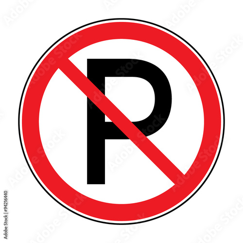 Free Download No parking sign. Road icon with letter P in a red crossed circle isolated on a white background. Warning traffic sign. Stock vector illustration. You can change color and size - GFXLoad