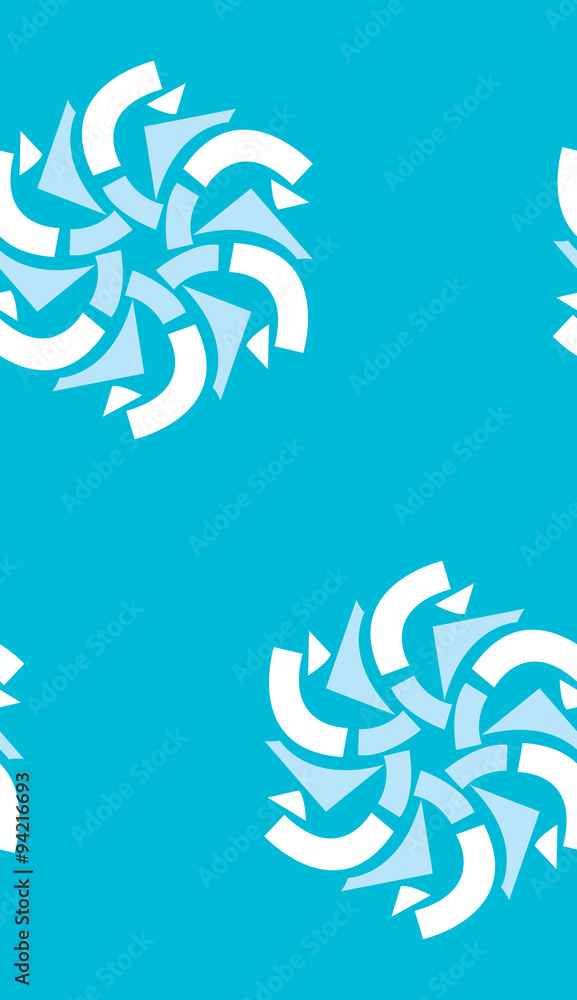 Obraz premium Round Snowflakes Over Blue