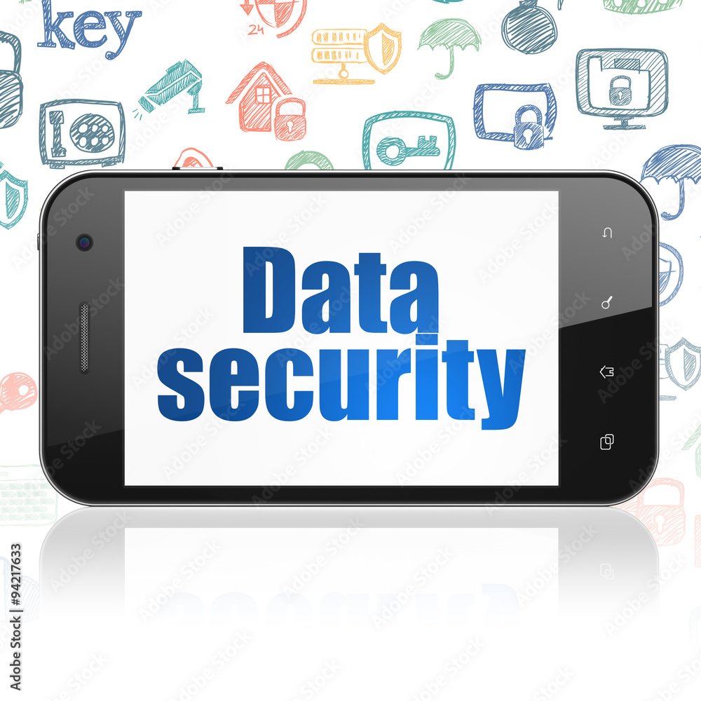 Privacy concept: Smartphone with Data Security on display Privacy concept: Smartphone with Data Security on display