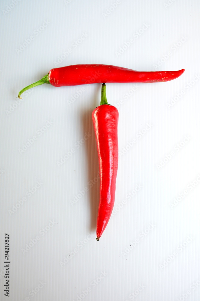 Chilli in form of alphabet