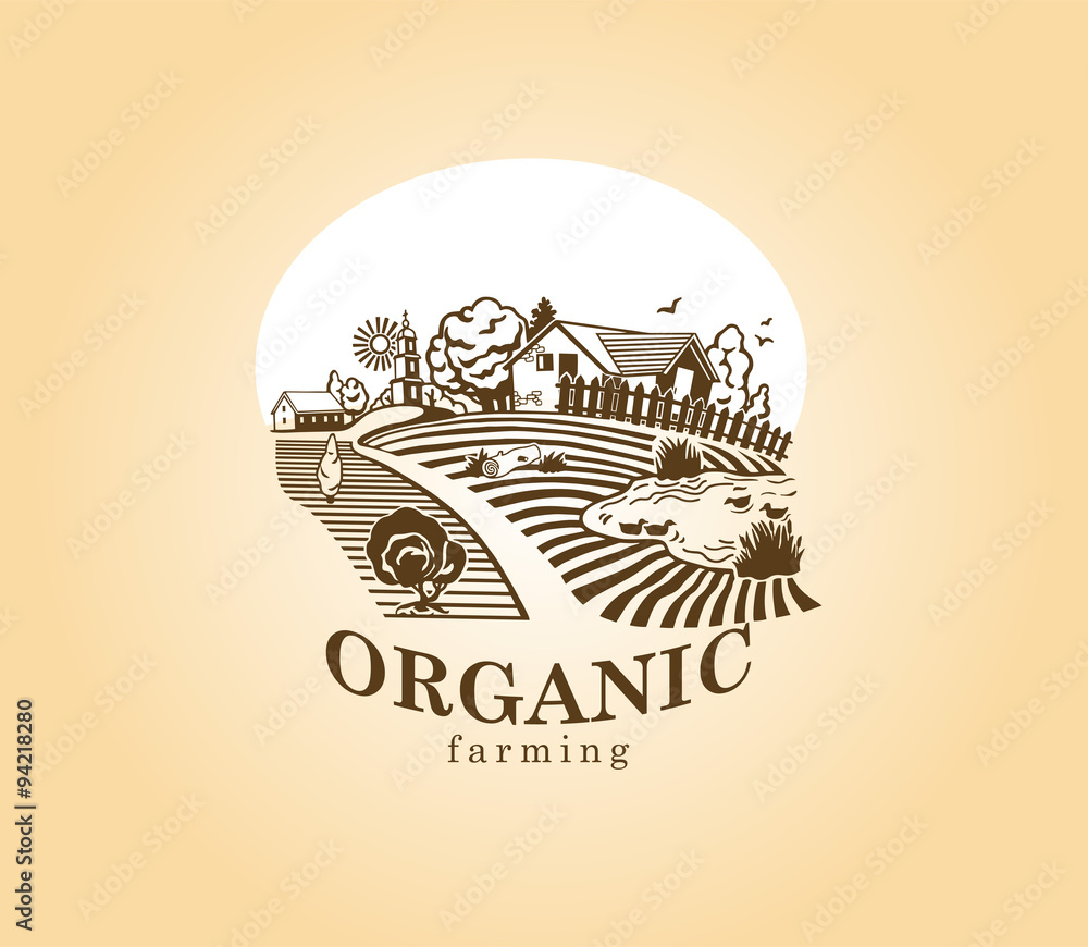 Organic farming design element. Organic farming design element.
