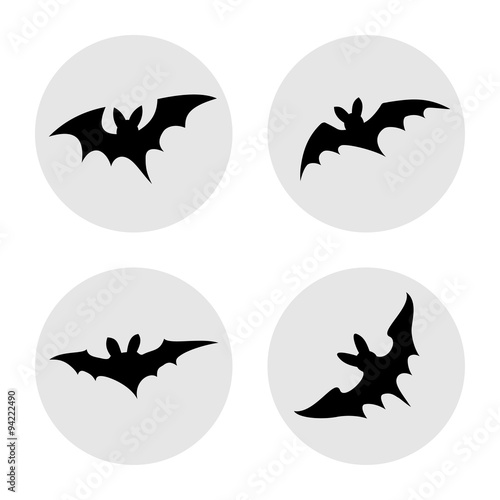 set of simple bats illustration