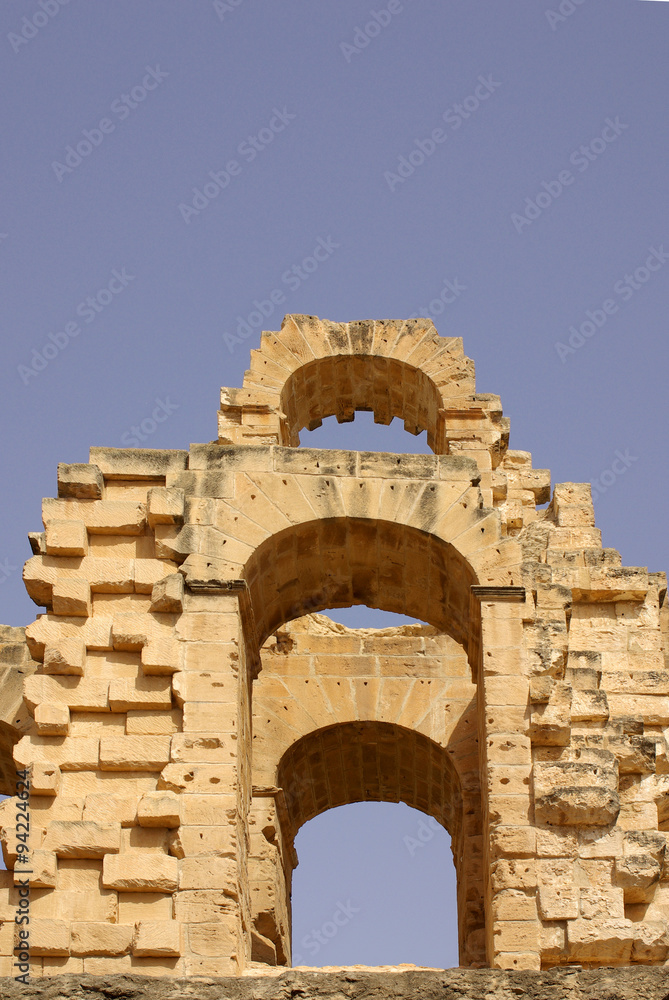 TUNISIA, AFRICA - August 03, 2012: Coliseum in El-Jem in summer