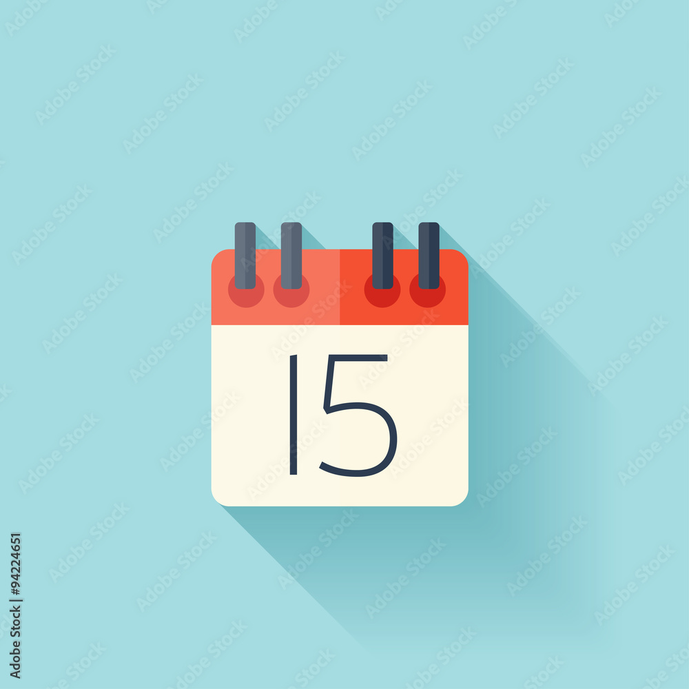 Flat calendar icon. Date and time background. Flat calendar icon. Date and time background.