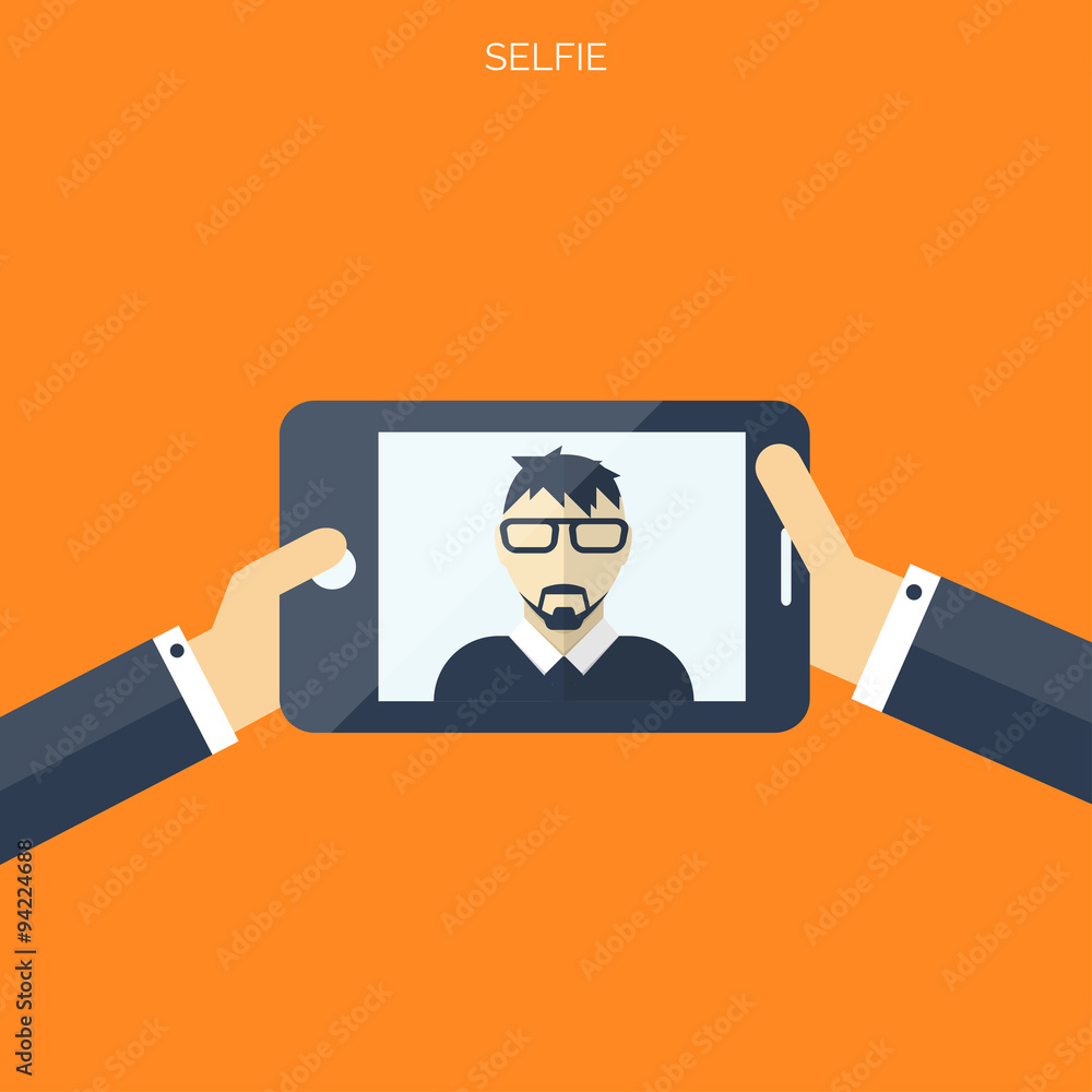 Flat selfie background. Social media and communication concept. Flat selfie background. Social media and communication concept.