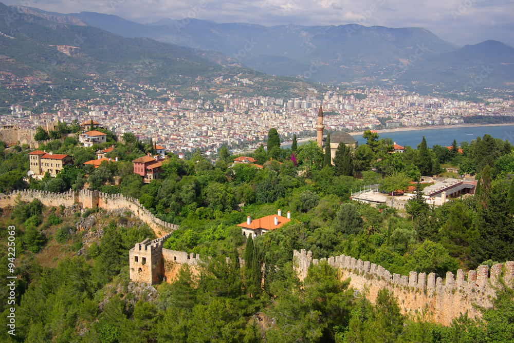 ALANYA, TURKEY - June, 2014: Castle Ichkale in Alanya at summer