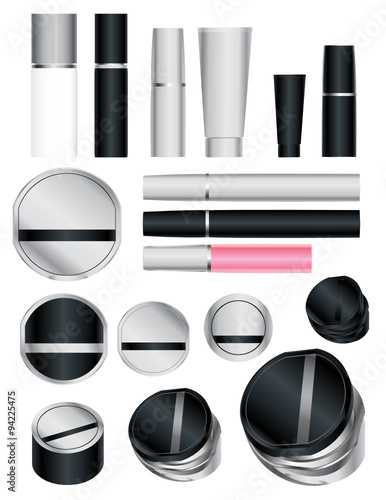 Set of vector cosmetic packages samples for product design