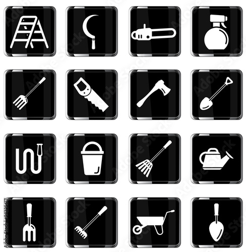 Garden tools simply icons