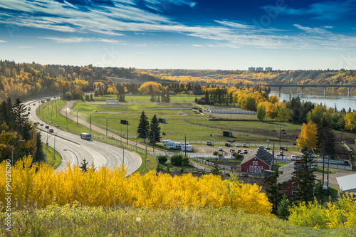 North Saskatchewan River valley view, Edmonton, Alberta photo