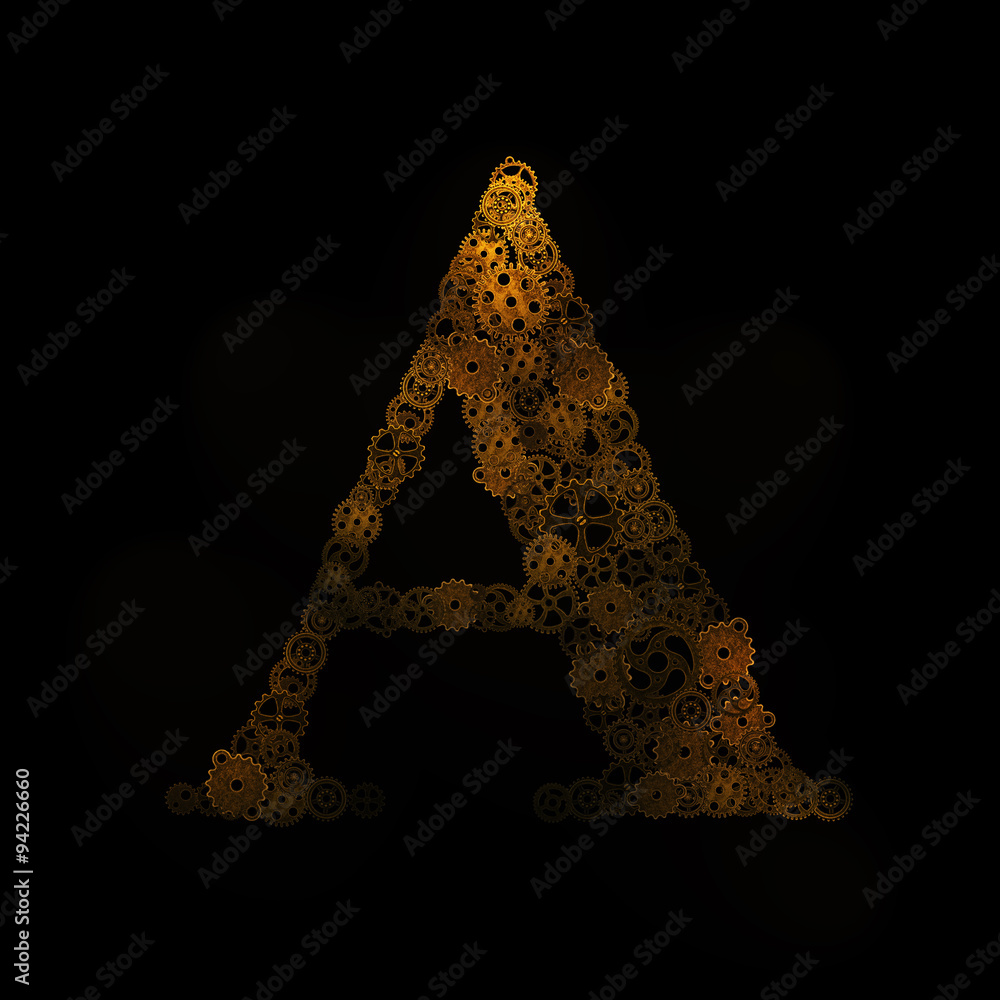 Fototapeta premium alphabet letter ,gear