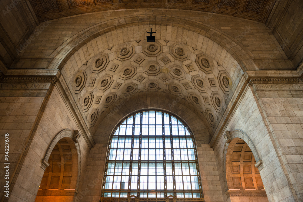 Architecture inside Union Station in Toronto