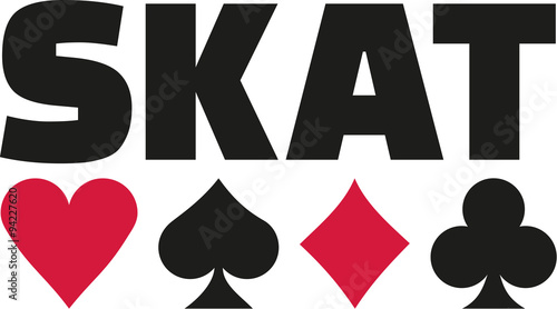 Skat with playing cards suits