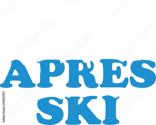 Apres ski word with snow