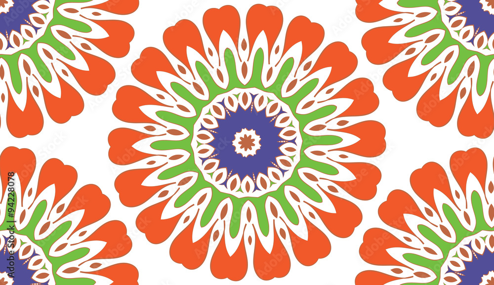 Abstract Seamless geometric floral pattern of dots on a white background. Vector Abstract Seamless geometric floral pattern of dots on a white background. Vector