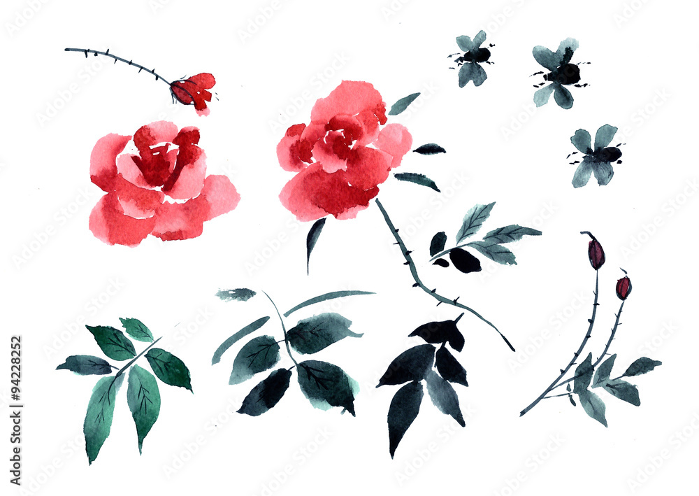 Greeting card with flower roses Greeting card with flower roses