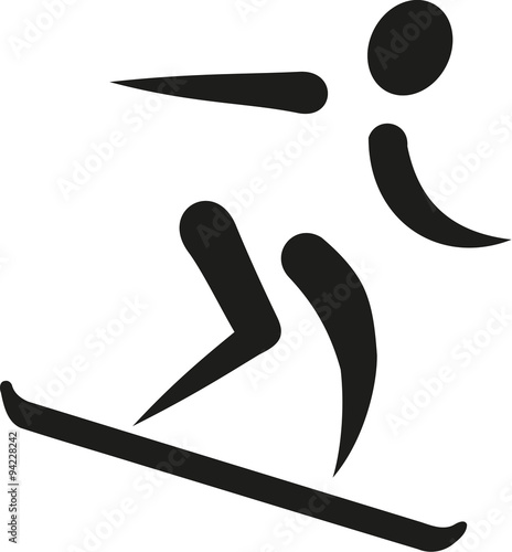 Snowboarder downhill icon