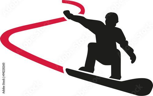 Snowboarding with track