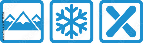 Snowboarding icons hill snow and boards