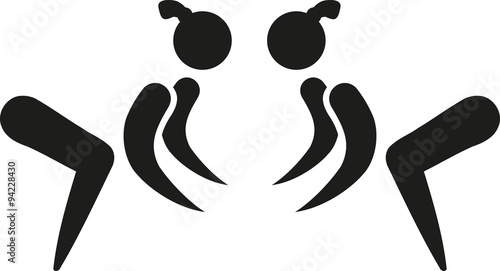 Sumo wrestling fight icon