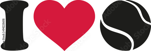 I love tennis ball icon