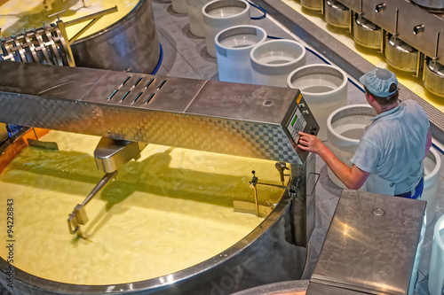 Production of well-known swiss Gruyere cheese