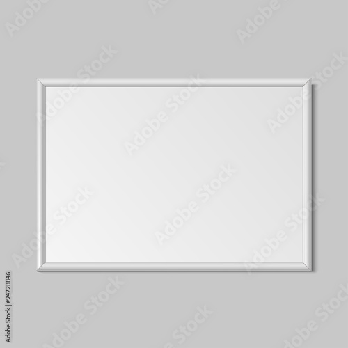 Realistic White horizontal frame for paintings