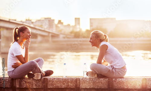 Friendship, two girls having fun together
