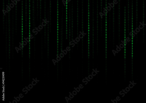 Vector   Green binary number on black background