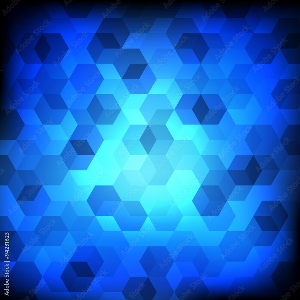 Obraz premium Vector : Abstract hexagons on blue background
