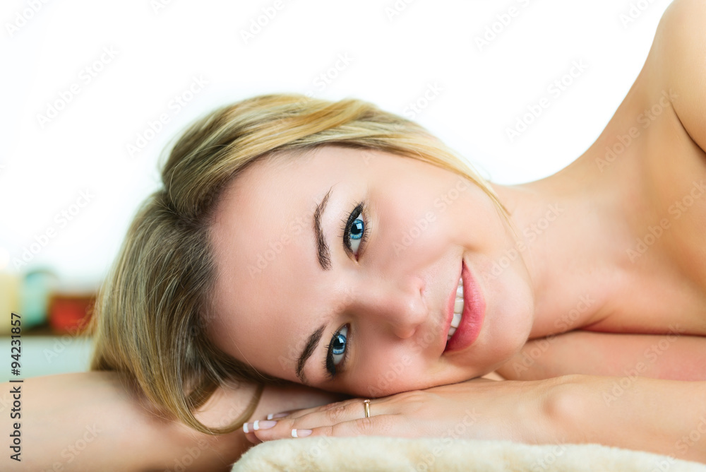 Portrait of a beautiful young smiling woman in a beauty salon. Portrait of a beautiful young smiling woman in a beauty salon.