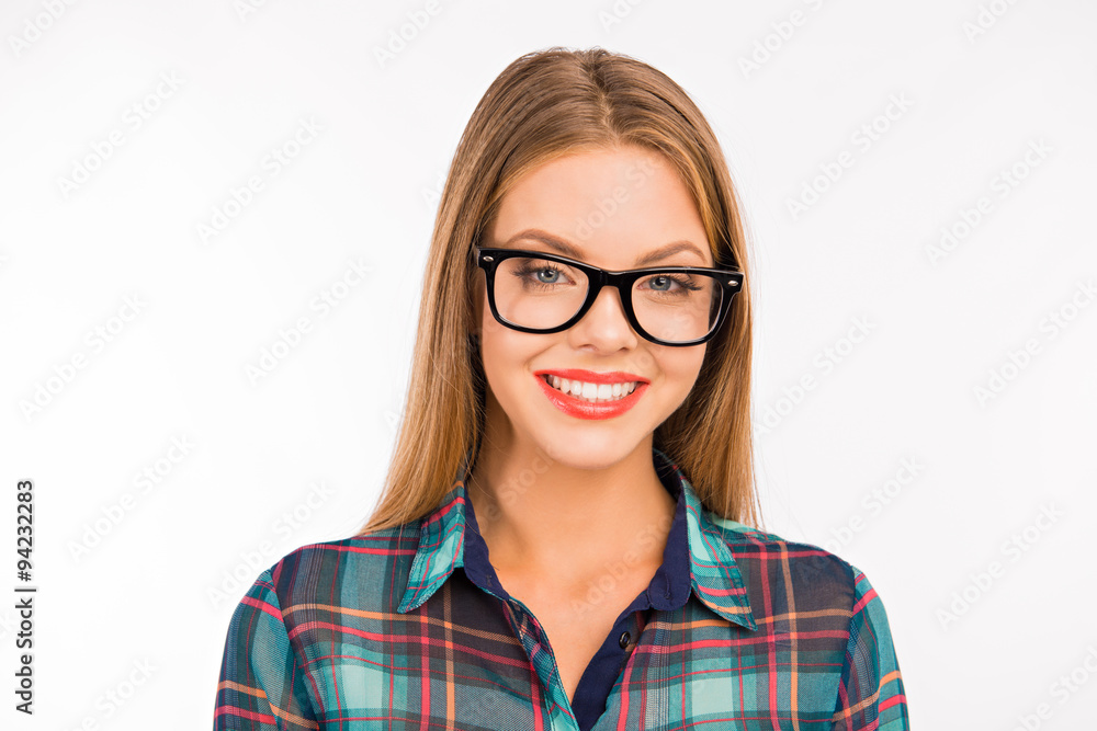 cute young smiling woman with glasses