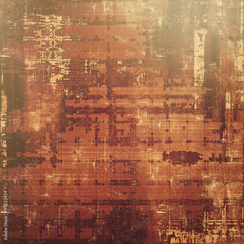 Dirty and weathered old textured background. With different color patterns: yellow (beige); brown; red (orange); gray