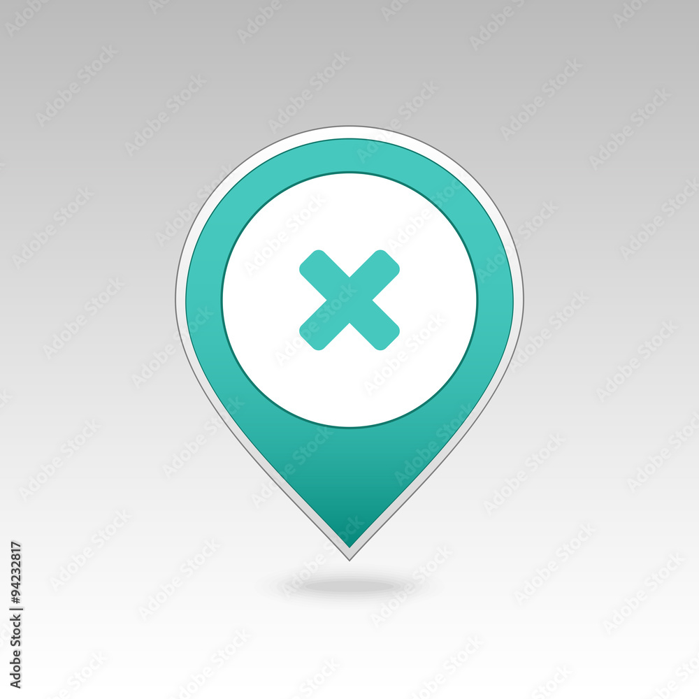 Delete pin map icon. Map pointer, markers. Delete pin map icon. Map pointer, markers.