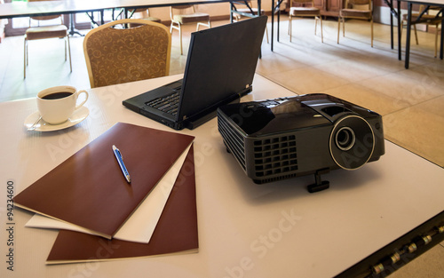 Modern projector and laptop