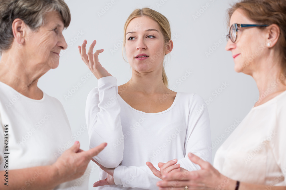 Grandmother, mother and granddaughter