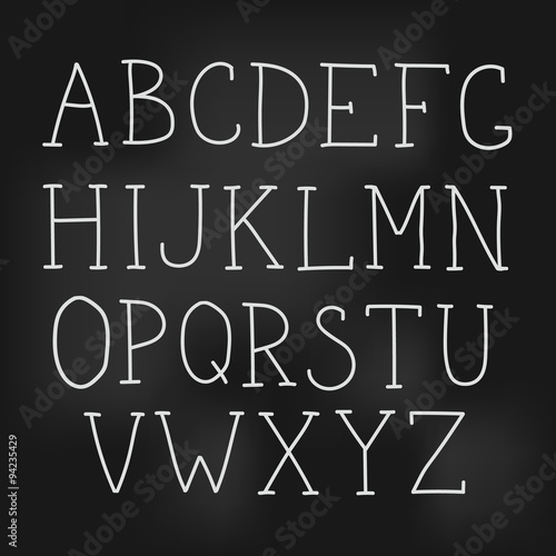 Vector simple hand drawn letters